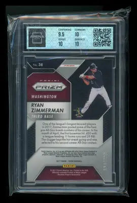 2017 Panini Chronicles Prizm Orange Ryan Zimmerman #38 320/399 Arena Club 10 - Baseball Card Single