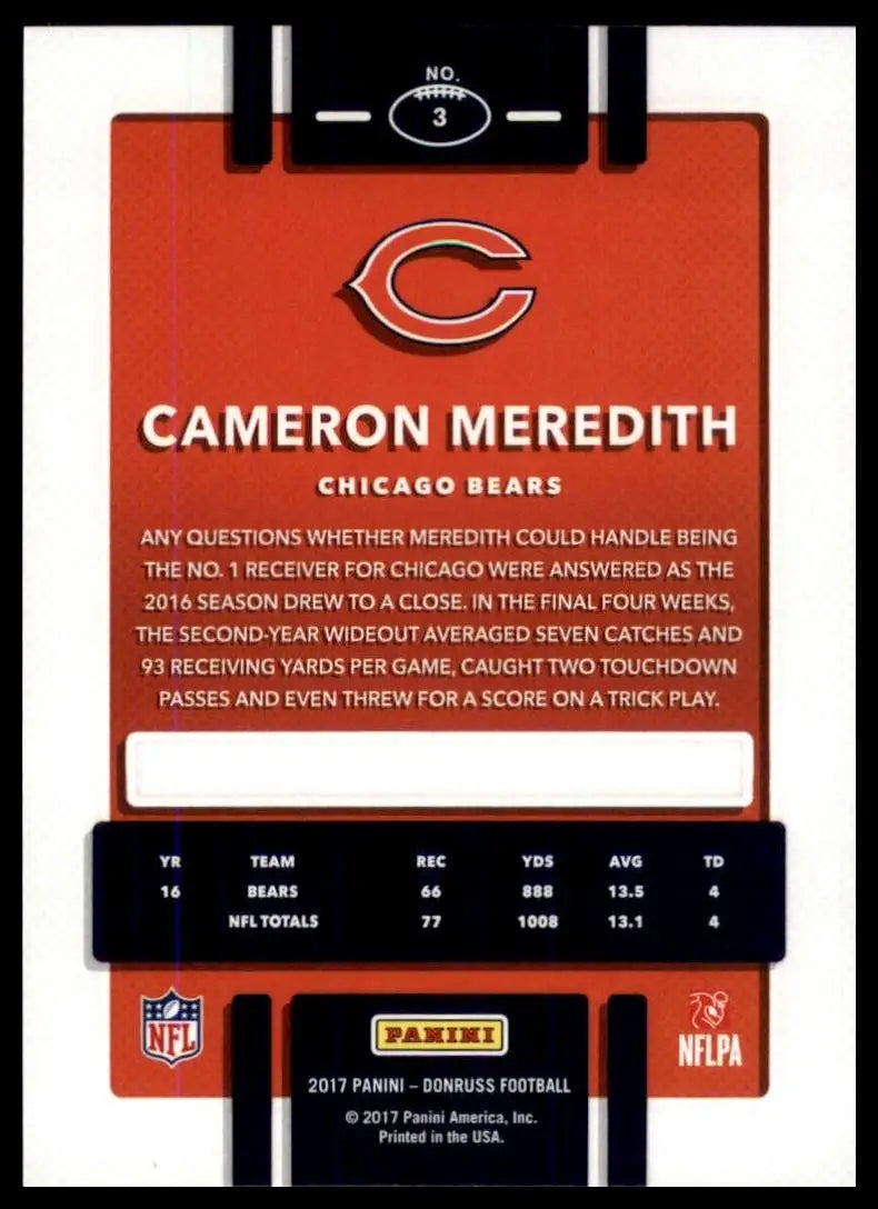 2017 Panini Donruss - Cameron Meredith #3
