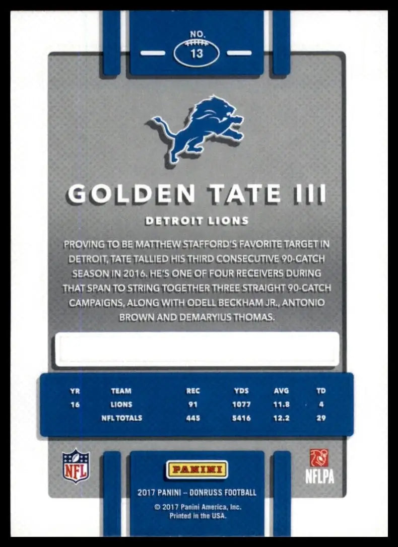 2017 Panini Donruss - Golden Tate #13