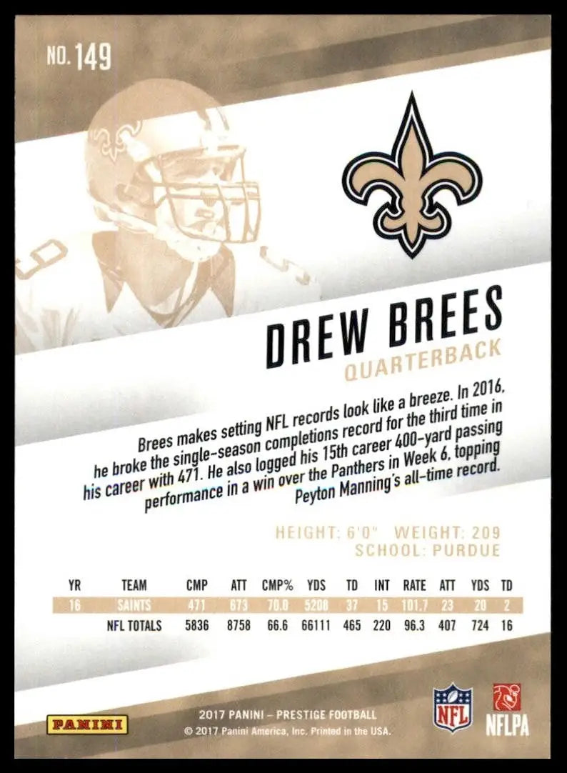 2017 Panini Prestige - Drew Brees #149