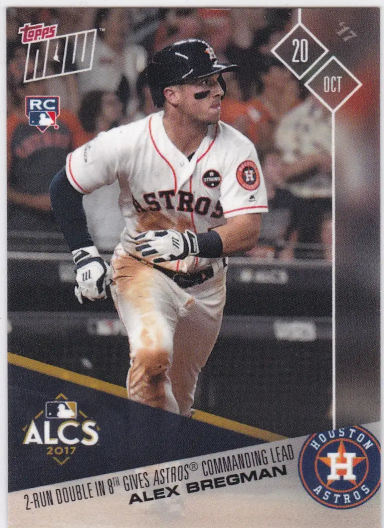 Alex Bregman baseball card 2017 Topps Now showcasing 2 run double in 8th Houston Astros