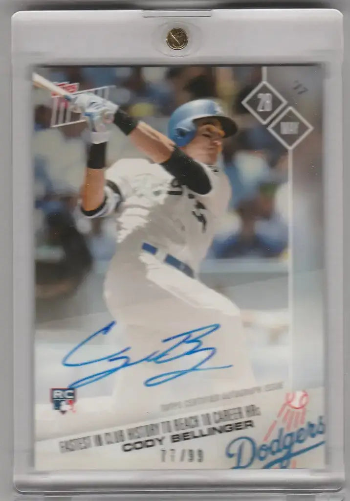 2017 Topps Now Auto #194A Cody Bellinger Fastest to 10 HR Dodgers 77/99 - Baseball Card Single