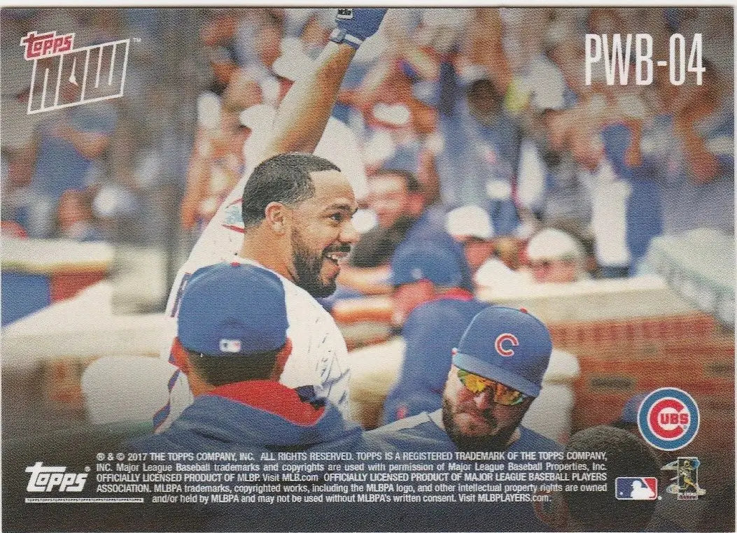 Baseball trading card of Chicago Cubs Anthony Rizzo celebrating in Weekend Bonus Chicago