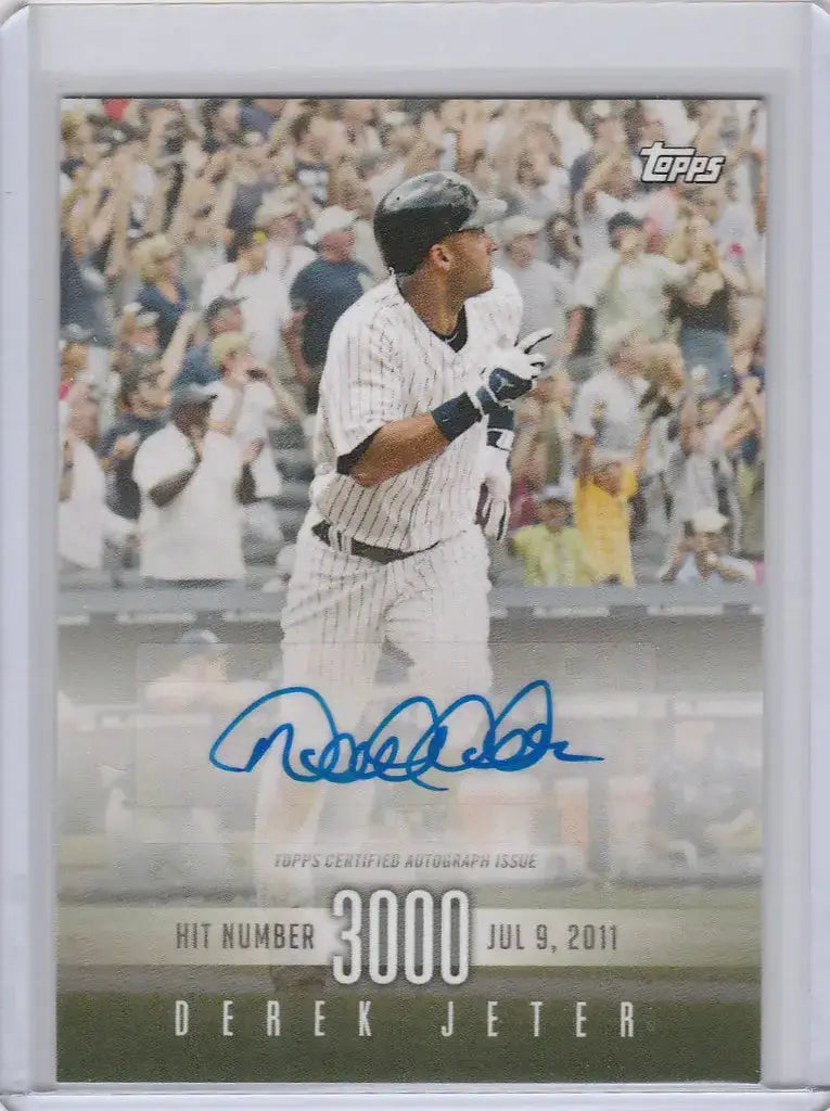 2017 Topps On Demand #16-A Derek Jeter Hit Number 3000 Auto SP New York Yankees - Baseball Card Single