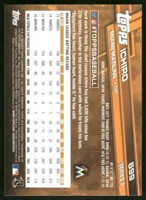 2017 Topps Series 2 Ichiro #699 All Star Game Baseball - Baseball Card Single