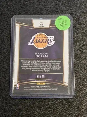 2018-19 Panini Select #44 Brandon Ingram Neon Green Prizms #/75 - Basketball Card Single
