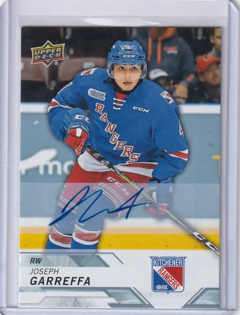 2018-19 Upper Deck CHL Auto #22 Joseph Garreffa Kitchener Rangers - Hockey Card Single