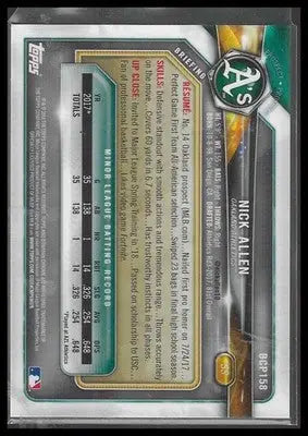 2018 Bowman Chrome #BCP158 Nick Allen Prospects Green Refractor #/99 - Baseball Card Single