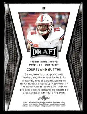2018 Leaf Draft #12 Courtland Sutton - Football Card Single