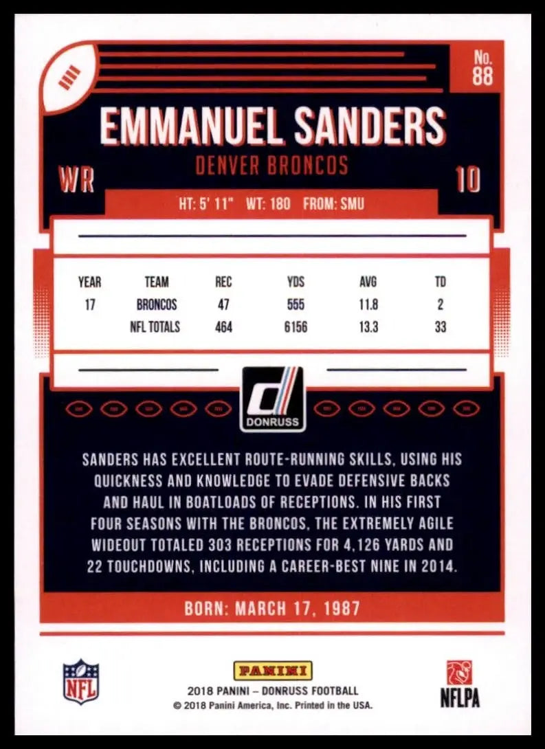 2018 Panini Donruss - Emmanuel Sanders #88 - Football Card Single