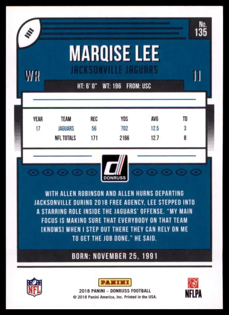 2018 Panini Donruss - Marqise Lee #135 - Football Card Single