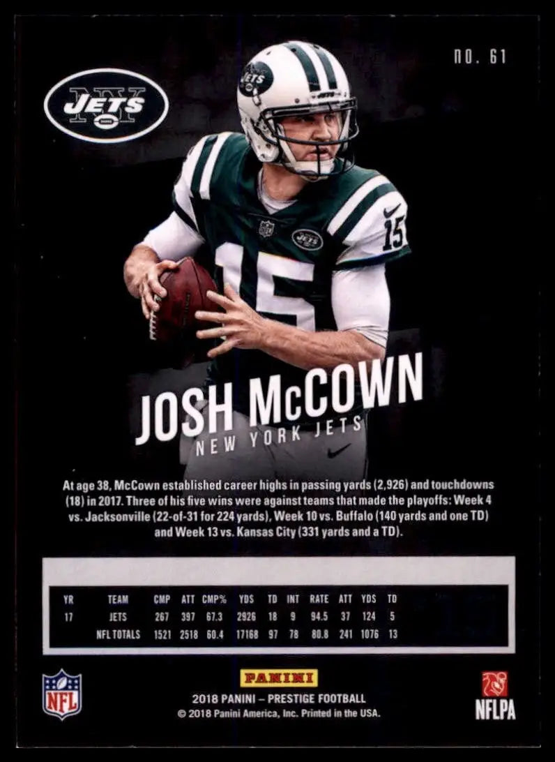 2018 Panini Prestige - Josh McCown #61 - Football Card Single