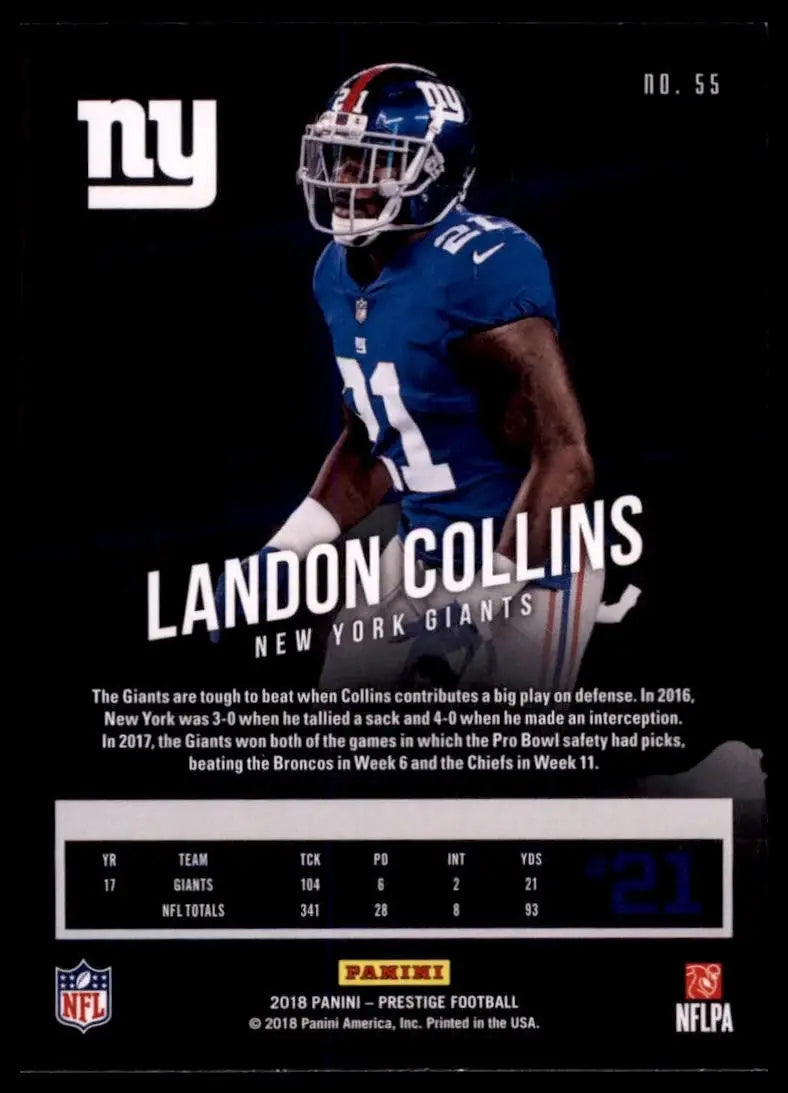 2018 Panini Prestige - Landon Collins #55 - Football Card Single