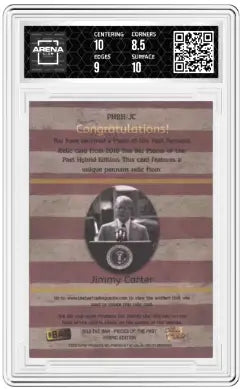 2018 Pieces of the Past Jimmy Carter Relic #PNRH-JC Arena Club 9 - Other