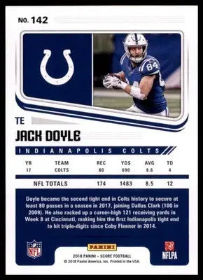 2018 Score Base Jack Doyle Indianapolis Colts 142 - Football Card Single