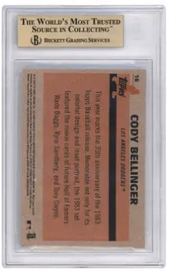 2018 Topps ’83 Topps Silver Pack Chrome Cody Bellinger #16 Baseball BGS 10 - Baseball Card Single