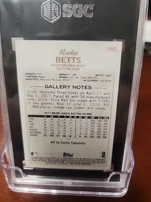2018 Topps Gallery #160 Mookie Betts Gem Mint 10 - Baseball Card Single