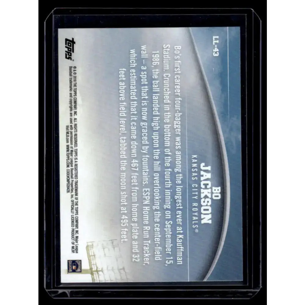 2018 Topps #LL-43 Bo Jackson NM-MT Kansas City Royals Baseball Card - Baseball Card Single