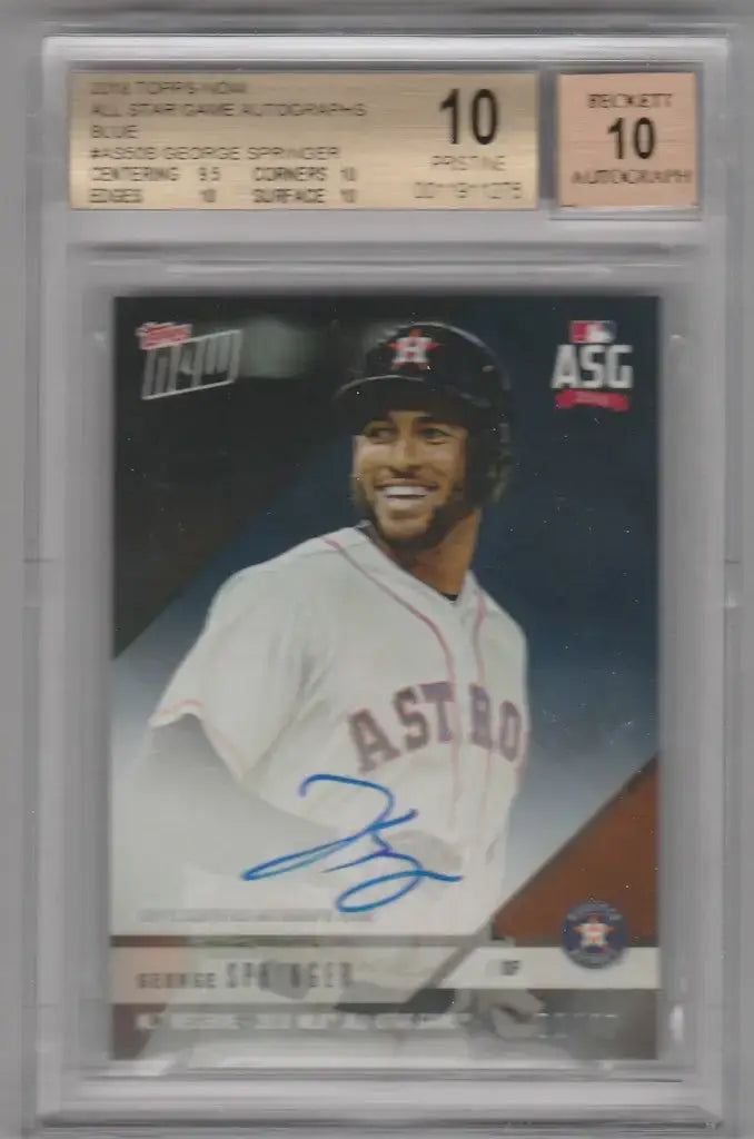2018 Topps Now All Star Game Autographs Blue AS50 George Springer BGS 10 22/49 - Baseball Card Single