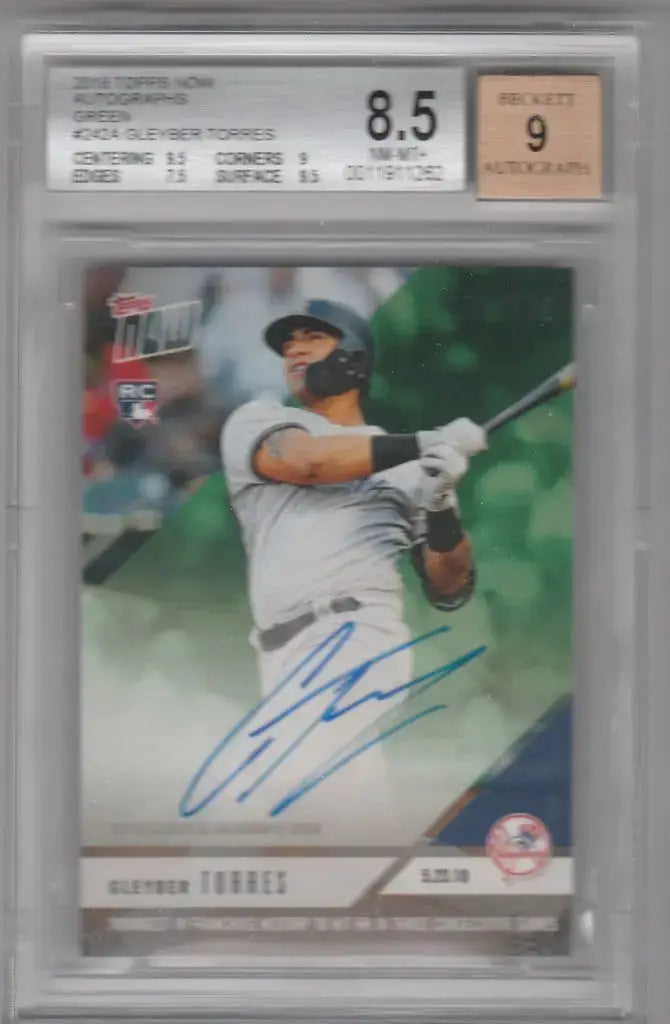 2018 Topps Now Autographs Green 242A Gleyber Torres BGS 8.5 177/199 - Baseball Card Single