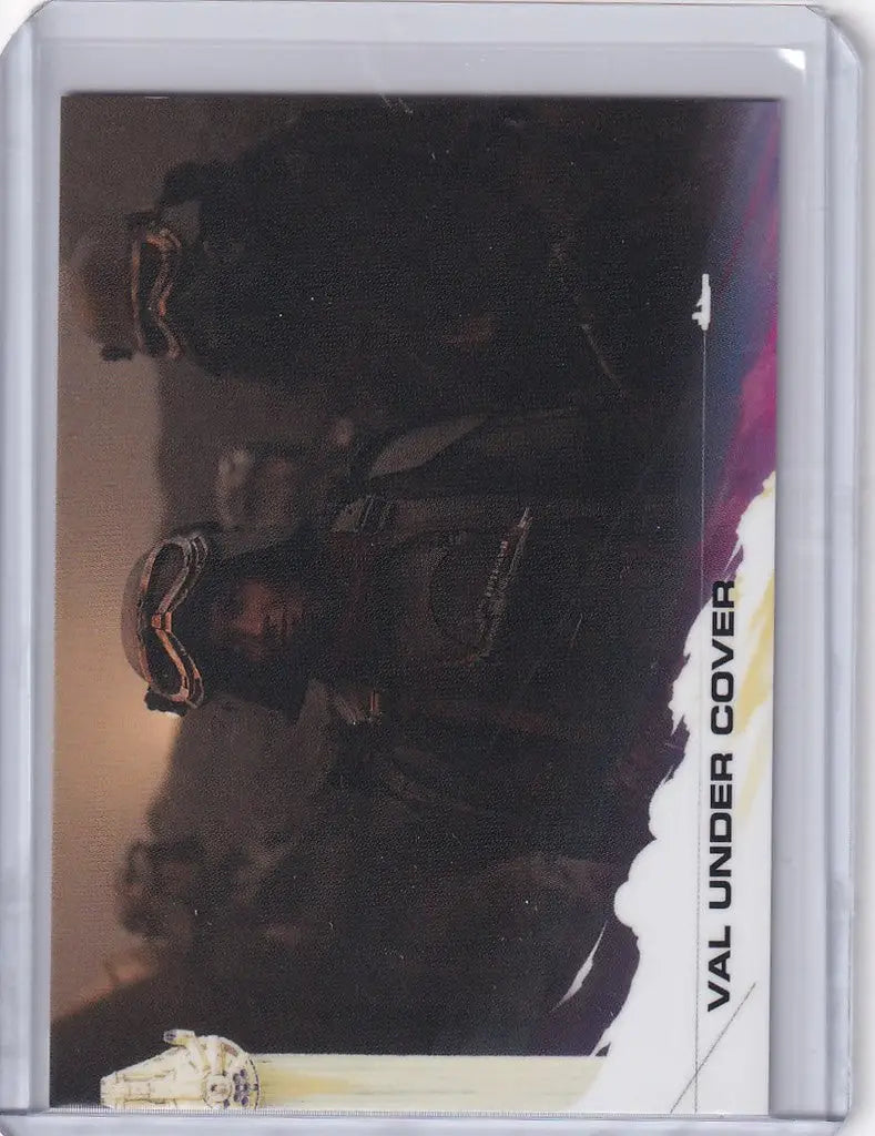 Trading card of dark figure in case from 2018 Topps Star Wars Story series