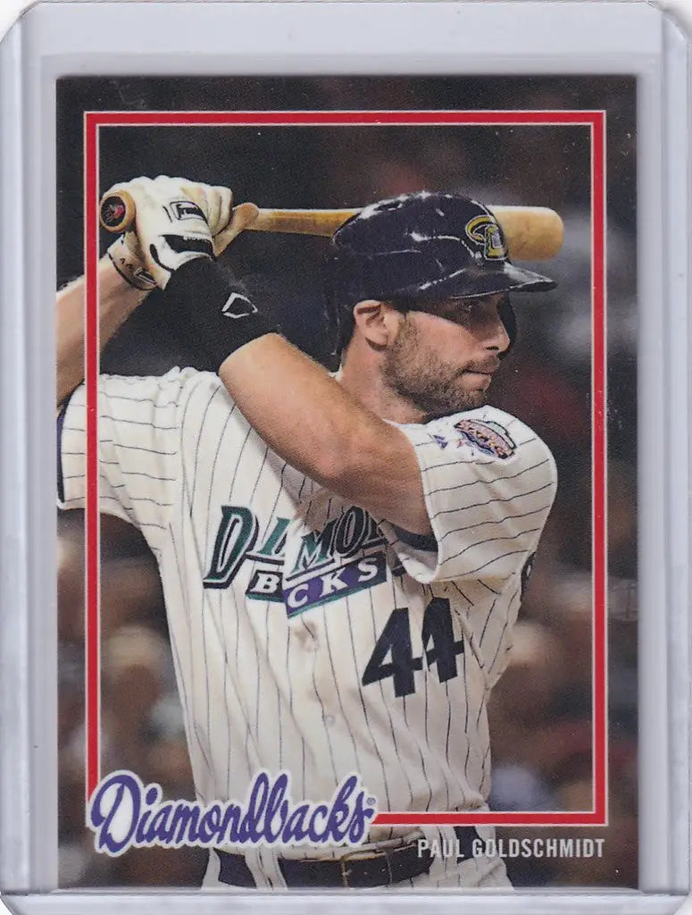 Baseball card of Paul Goldschmidt in batting stance for Arizona Diamondbacks