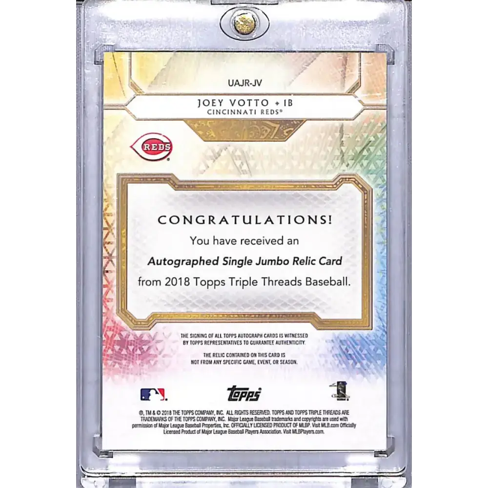 2018 Topps Triple Threads Jumbo Blue #UAJR-JV Joey Votto NM-MT MEM Auto 02/10 Cincinnati Reds - Baseball Card Single