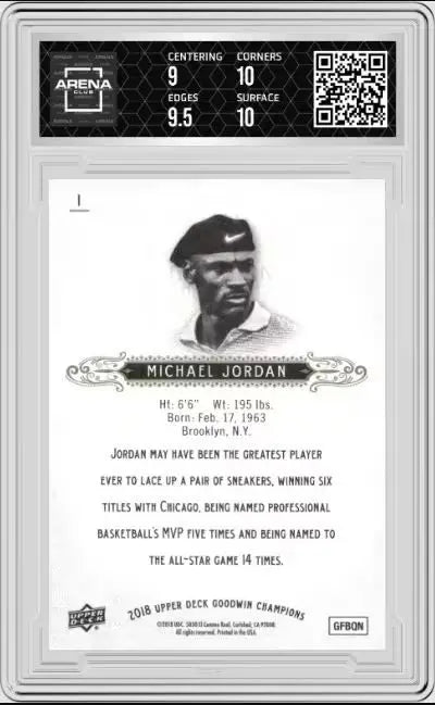 2018 UD Goodwin Champions Michael Jordan #1 Basketball AC 9.5 - Basketball Card Single