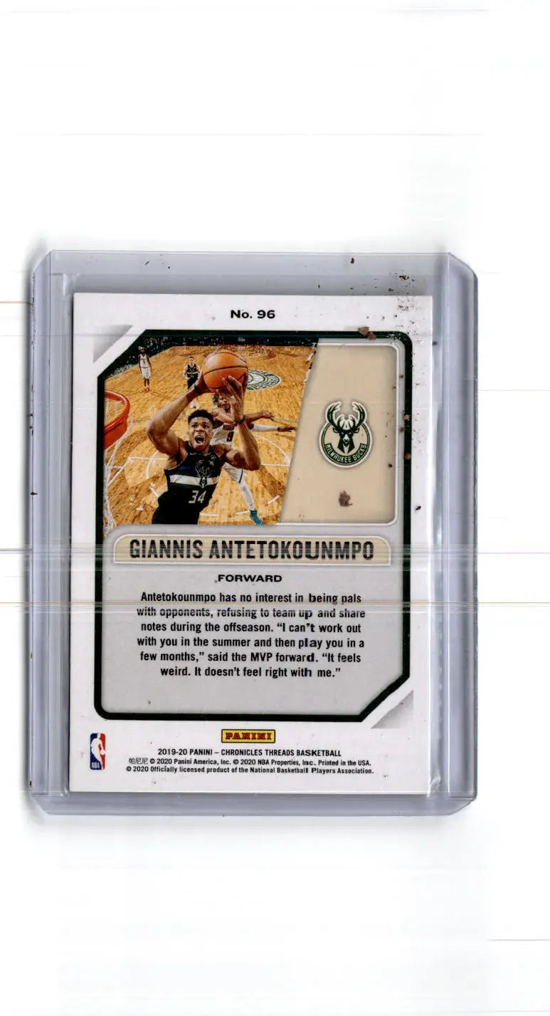 2019-20 Panini Chronicles #96 Giannis Antetokounmpo - Basketball Card Single