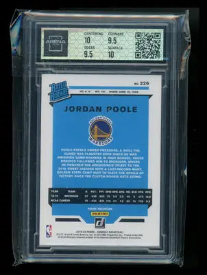 2019-20 Panini Donruss Rated Rookie Jordan Poole #226 Basketball Arena Club 10 - Basketball Card Single