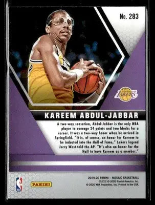 2019-20 Panini Mosaic #283 Kareem Abdul-Jabbar - Basketball Card Single