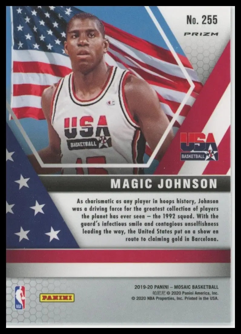 2019-20 Panini Mosaic - USA Basketball Magic Johnson #255 Reactive Orange Prizm