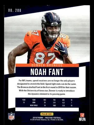 2019 Panini Prestige #208 Noah Fant - Football Card Single