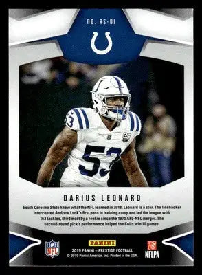 2019 Panini Prestige #RS-DL Darius Leonard Rising Stars - Football Card Single