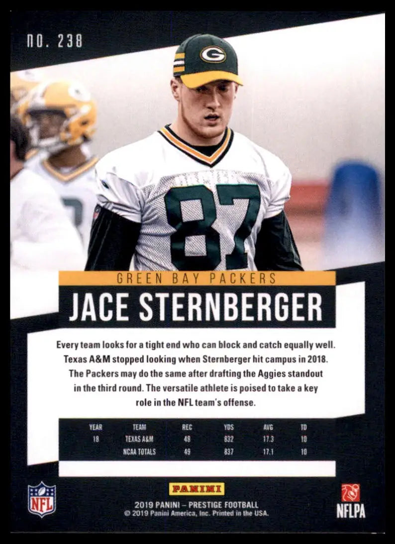 2019 Panini Prestige - Xtra Points Blue Jace Sternberger 238 /299 Packers NM - Football Card Single