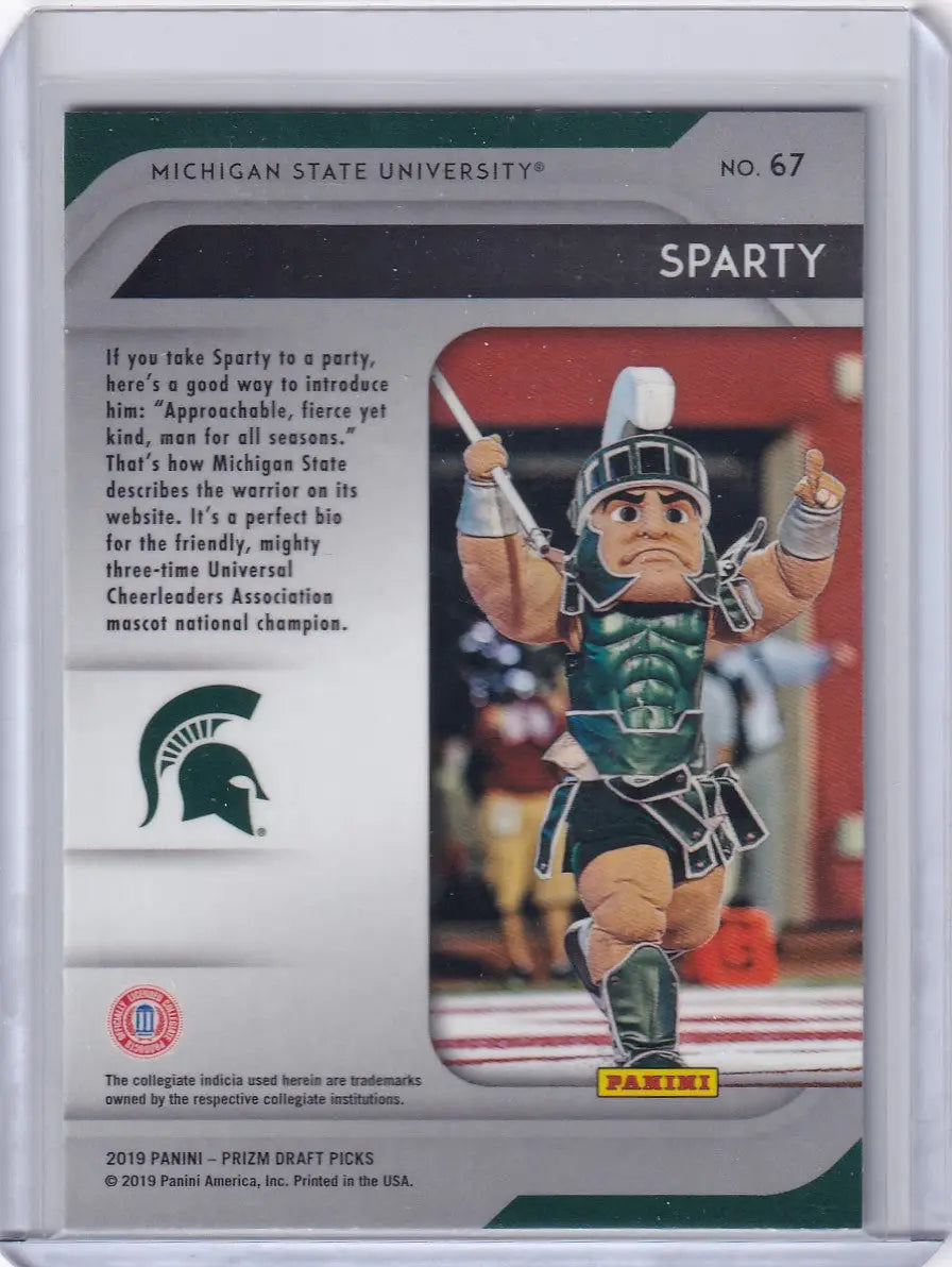 2019 Panini Prizm Draft Picks Mascots #67 Sparty - Michigan State - Other