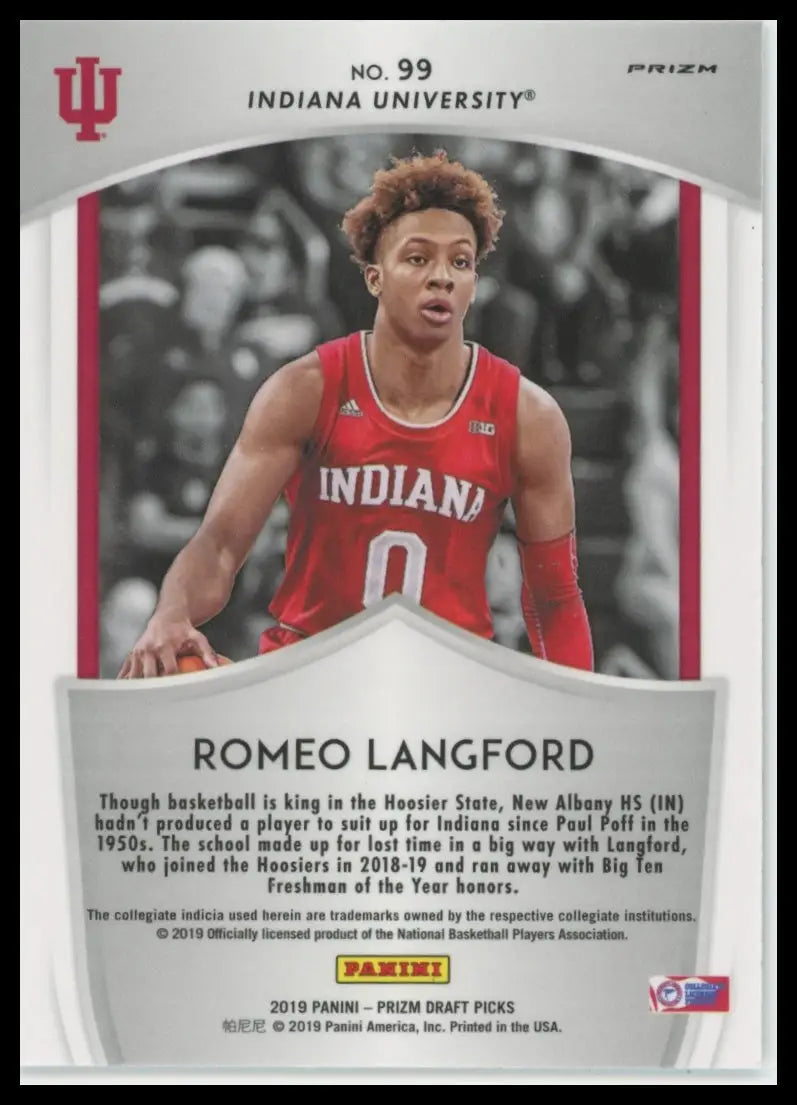 2019 Panini Prizm Draft Picks - Silver Romeo Langford 99 Indiana Hoosiers NM - Basketball Card Single