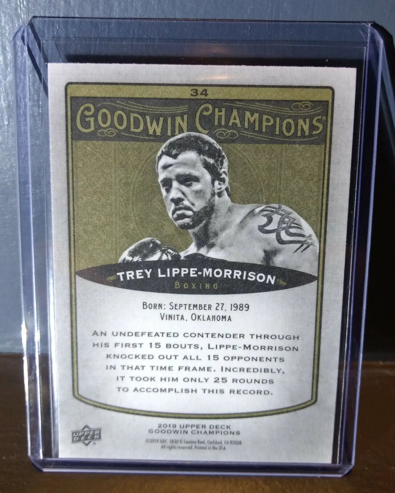 2019 Upper Deck Goodwin Champions Trey Lippe-Morrison #34 Boxing Card - Boxing Card Single