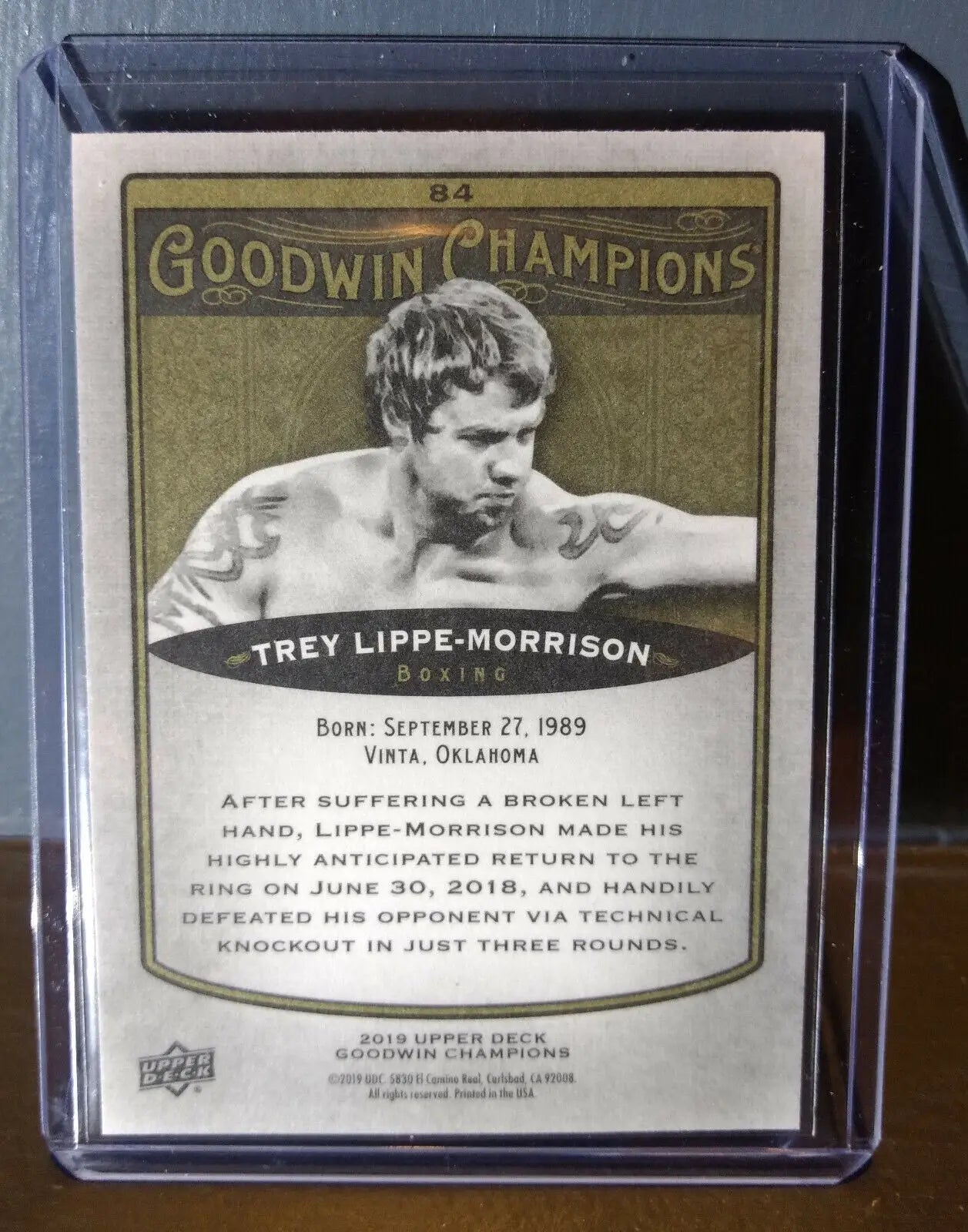 2019 Upper Deck Goodwin Champions Trey Lippe-Morrison #84 Boxing Trading Card - Other