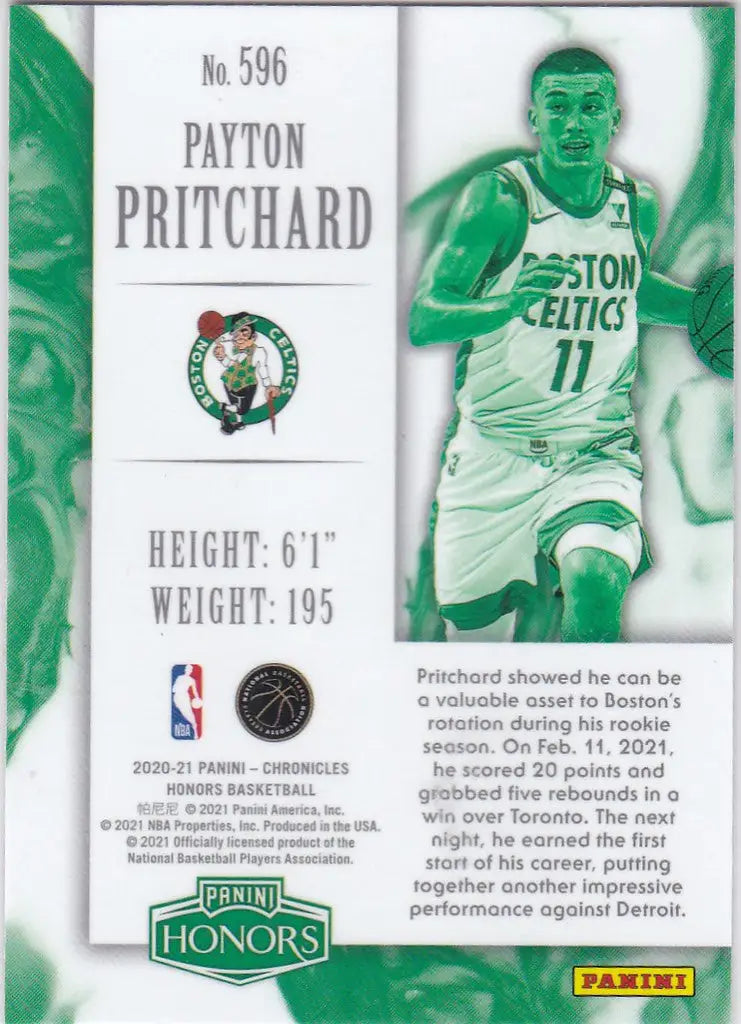2020-21 Chronicles Honors #596 Payton Pritchard RC Boston Celtics - Basketball Card Single