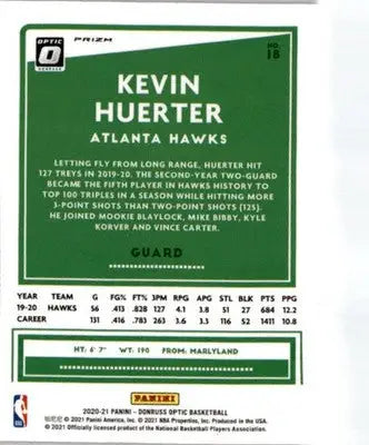 2020-21 Donruss Optic #18 Kevin Huerter Hyper Pink - Basketball Card Single