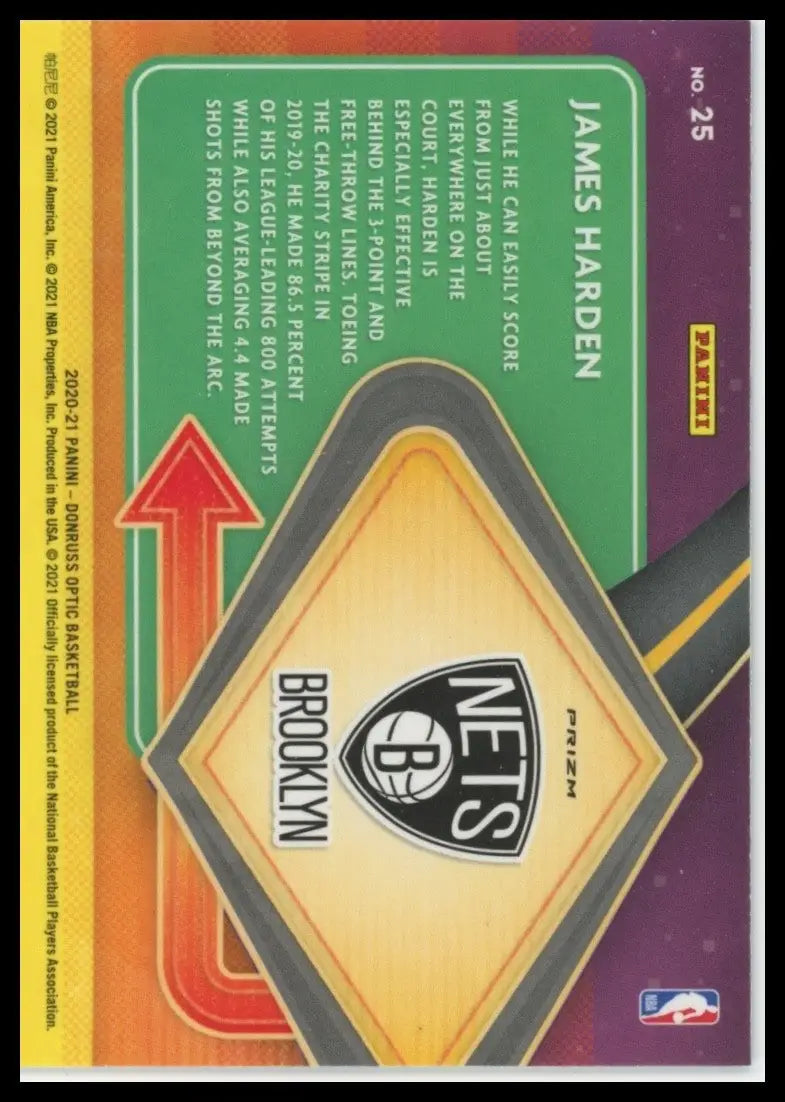 2020-21 Panini Donruss Optic - Express Lane James Harden #25 Holo Prizm - Basketball Card Single