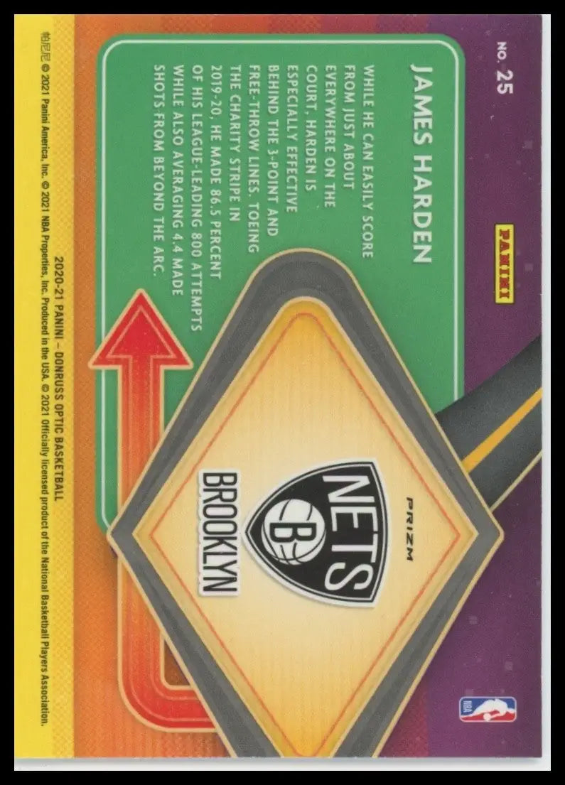 2020-21 Panini Donruss Optic - Express Lane James Harden #25 Purple Prizm - Basketball Card Single