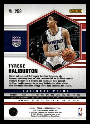 2020-21 Panini Mosaic #258 Tyrese Haliburton - Basketball Card Single