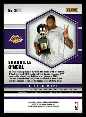 2020-21 Panini Mosaic #300 Shaquille O’Neal Finals MVP Los Angeles Lakers - Basketball Card Single