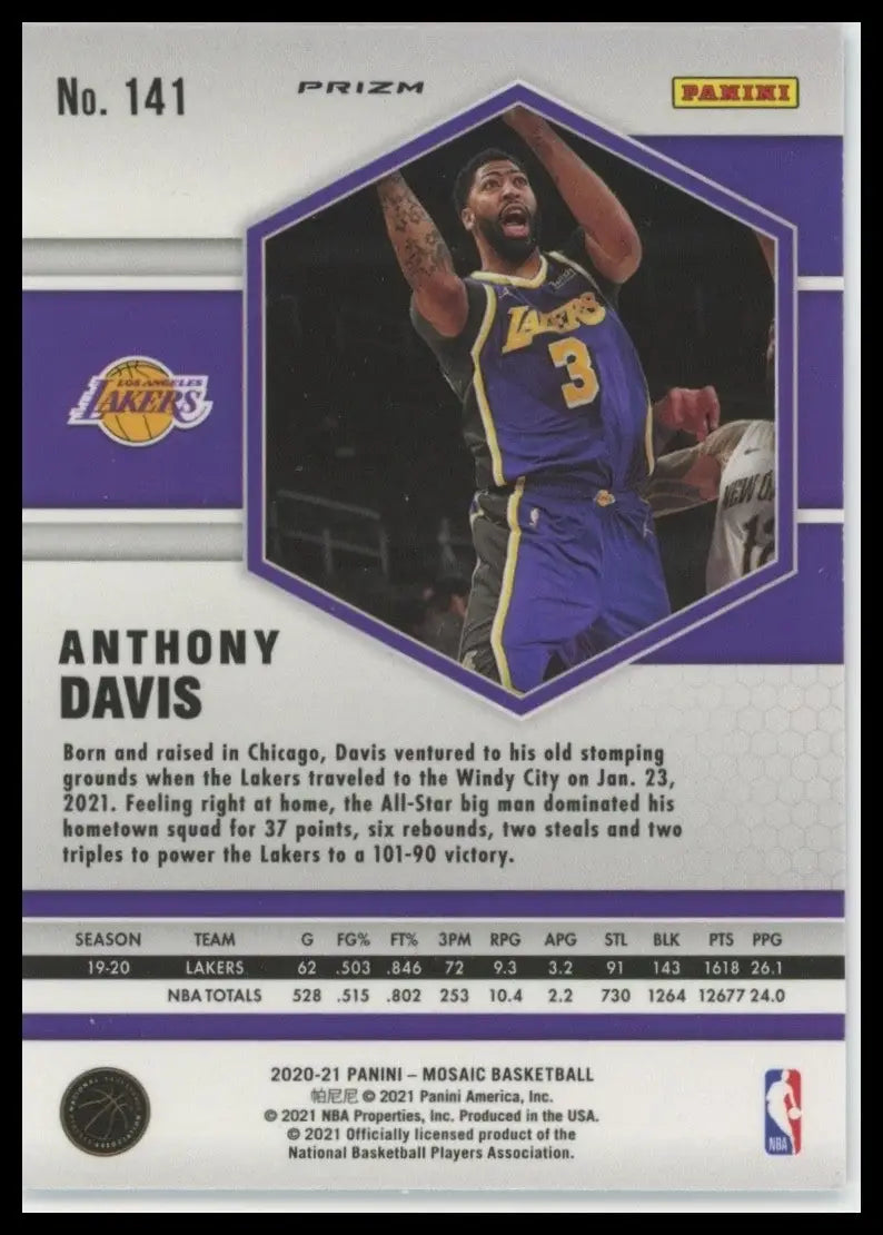 2020-21 Panini Mosaic - Anthony Davis #141 Pink Camo Mosaic Prizm