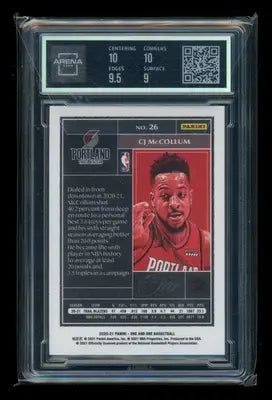 2020-21 Panini One & One CJ McCollum #26 84/99 Basketball Arena Club 9.5 - Basketball Card Single