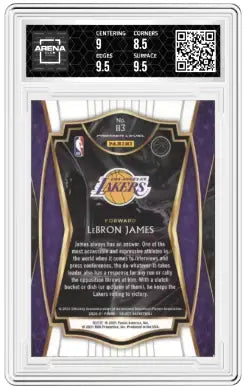 Graded LeBron James Los Angeles Lakers basketball trading card from Panini Select LeBron series