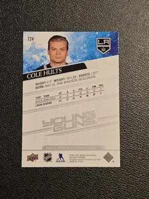 2020-21 Upper Deck #724 Cole Hults - Hockey Card Single