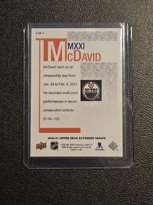 2020-21 Upper Deck #CM-7 Connor McDavid McDavid MMXXI - Hockey Card Single